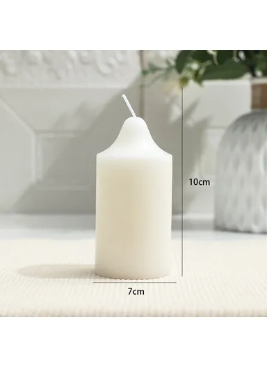 Classic White Pointed Top Round Candle for Home Lighting Dinner Decoration Party Illumination
