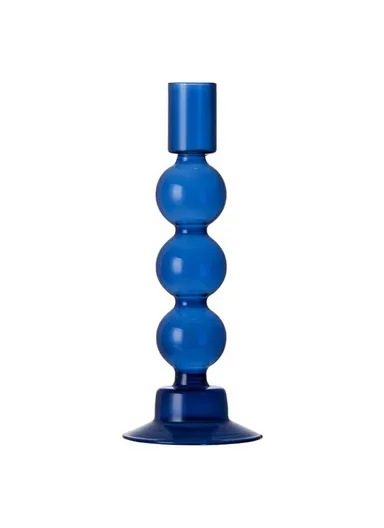 European Style Candle Holder Decorative High Borosilicate Glass Hotel Home Candlestick - Blue