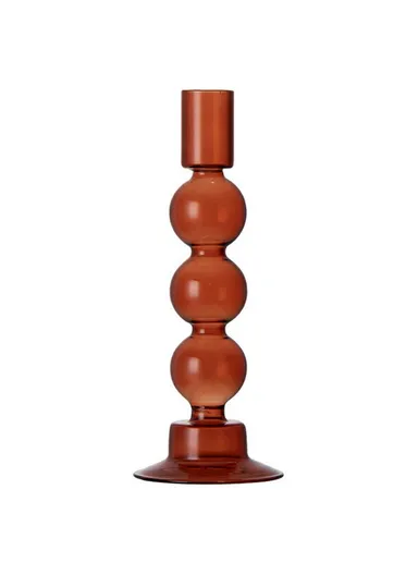European Style Candle Holder Decorative High Borosilicate Glass Hotel Home Candlestick - Brown