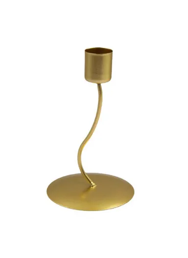 Curved Iron Candle Holder Vintage Candlelight Dinner Prop Home Dining Table Decoration - Gold