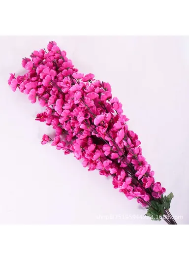 Artificial Peach Blossom 30 Branches Silk Flowers Realistic Peach Blossom Bouquet Home Wedding Decor - Rose