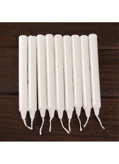 10Pcs Taper Candles for Wedding Emergency Lighting Smokeless Long Stem Romantic Candles - White