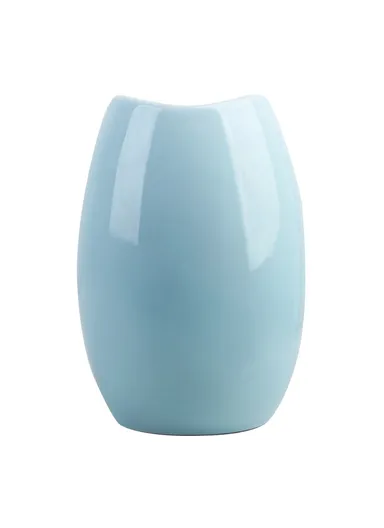 Medium Size Nordic Ceramic Flower Vase Dried Flowers Floral Arrangement Container Dining Table Home Decor - Cyan