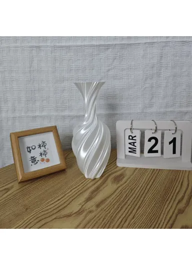 3D Printing Geometric Design Plastic Vase Modern Nordic Flower Holder Home Decor - White