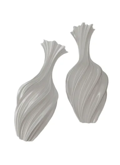 3D Printing Geometric Design Plastic Vase Modern Nordic Flower Holder Home Decor - White