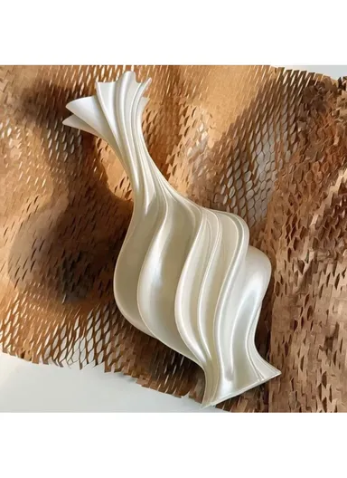 3D Printing Geometric Design Plastic Vase Modern Nordic Flower Holder Home Decor - White