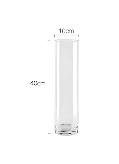 10x40cm Simulated Glass PET Vase Thickened Plant Hydroponic Container Home Office Decor