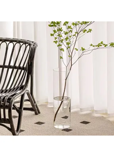 10x40cm Simulated Glass PET Vase Thickened Plant Hydroponic Container Home Office Decor