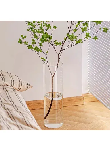 10x40cm Simulated Glass PET Vase Thickened Plant Hydroponic Container Home Office Decor