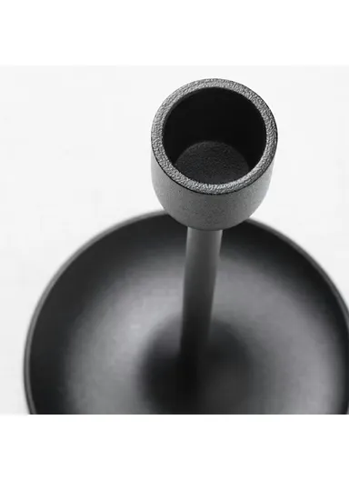 3Pcs / Set Candle Holders Dining Table Bedroom Study Metal Minimalist Candlestick with Stable Base - Black