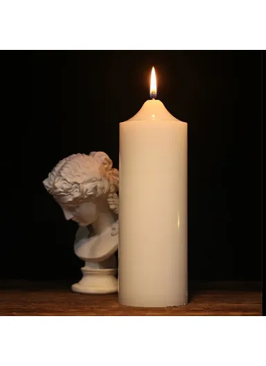 Classic White Pointed Top Round Candle for Home Lighting Dinner Decoration Party Illumination