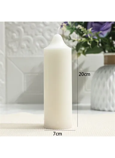 Classic White Pointed Top Round Candle for Home Lighting Dinner Decoration Party Illumination