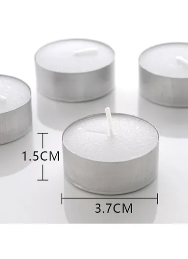 50Pcs Unscented Candles Smokeless 4-Hour Burn Time Round Candles with Aluminum Cup