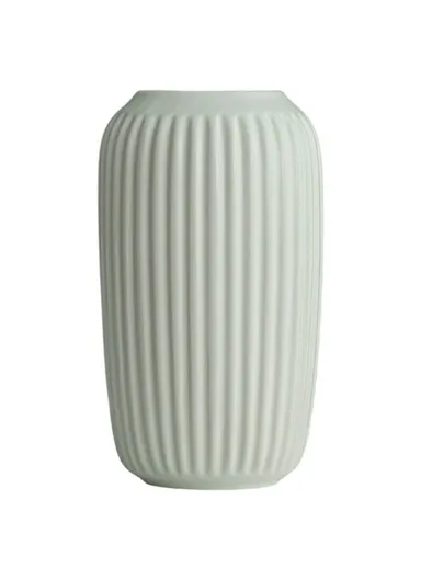 Modern Ceramic Striped Vase Flower Arrangement Container Living Room Decor - White / Large