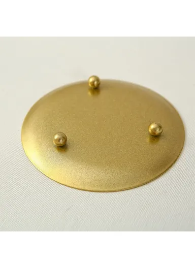 American Style Round Metal Candle Holder Plate Wedding Decor Candlestick Iron Tray, Size L - Gold