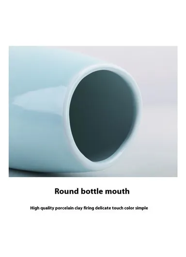 Large Size Nordic Ceramic Flower Vase Dried Flowers Floral Arrangement Container Dining Table Home Decor - White