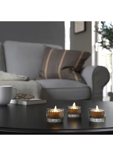 3Pcs Round Minimalist Clear Glass Candle Holders for Home Decor Aromatherapy Dining