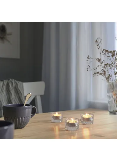 3Pcs Round Minimalist Clear Glass Candle Holders for Home Decor Aromatherapy Dining