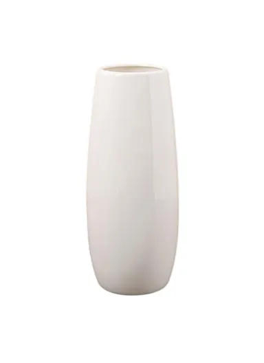European Simple White Ceramic Vase Living Room Dining Table Decor Dried Fresh Flowers Hydroponic Plant Holder - Style H