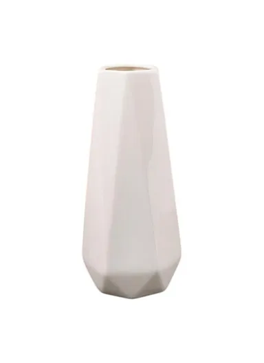 European Simple White Ceramic Vase Living Room Dining Table Decor Dried Fresh Flowers Hydroponic Plant Holder - Style E