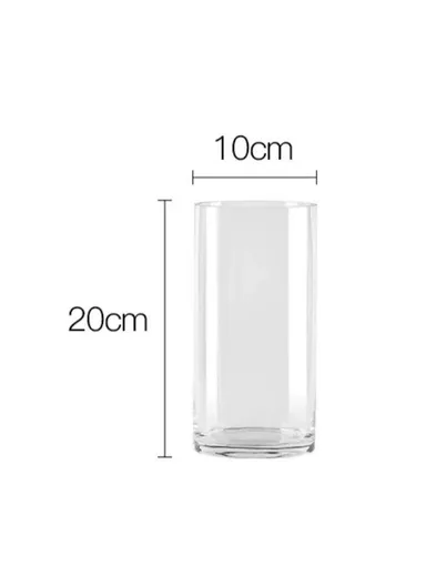 10x20cm Simulated Glass PET Vase Thickened Plant Hydroponic Container Home Office Decor