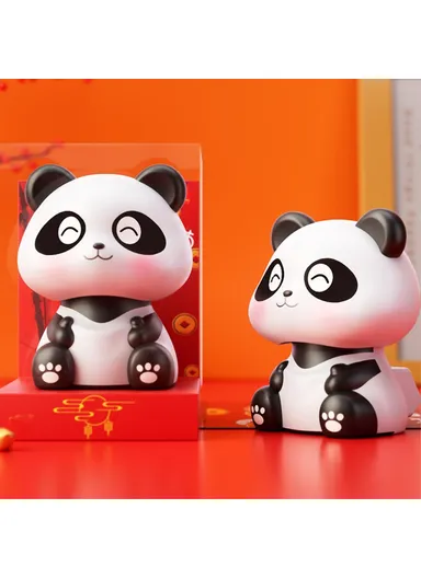 Solar Powered Panda Ornament Auto Nodding Creative Car Dashboard Ornament Home Decor - 226B