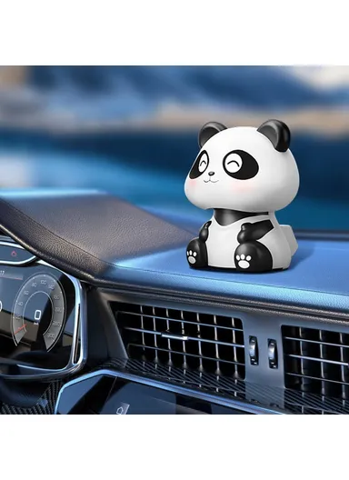 Solar Powered Panda Ornament Auto Nodding Creative Car Dashboard Ornament Home Decor - 226B