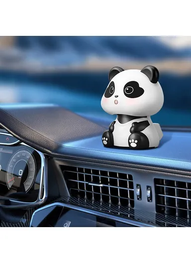 Solar Powered Panda Ornament Auto Nodding Creative Car Dashboard Ornament Home Decor - 226A