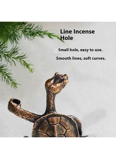 Creative Incense Holder Turtle Shaped Alloy Incense Burner Stand Ornament for Home Office Meditation - Cyan