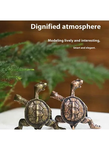 Creative Incense Holder Turtle Shaped Alloy Incense Burner Stand Ornament for Home Office Meditation - Red