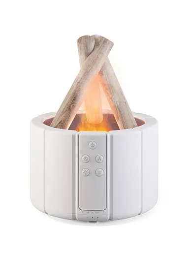 Creative Campfire Simulation Flame Aroma Diffuser Humidifier with Remote Control - White Bonfire