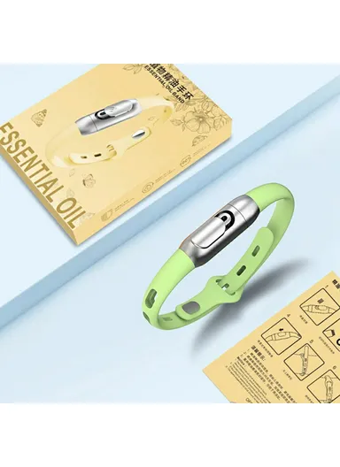 Essential Oil Mosquito Repellent Bracelet Insect Protection Silicone Wristband F5 - Black