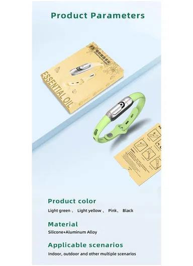 Essential Oil Mosquito Repellent Bracelet Insect Protection Silicone Wristband F5 - Pink