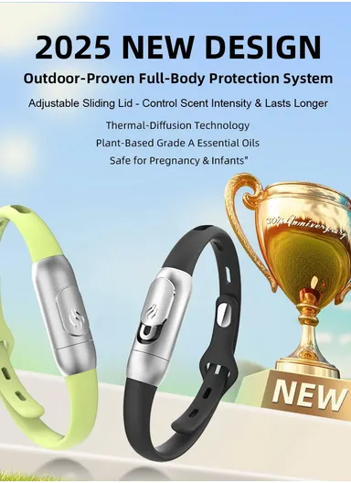 Essential Oil Mosquito Repellent Bracelet Insect Protection Silicone Wristband F5 - Yellow