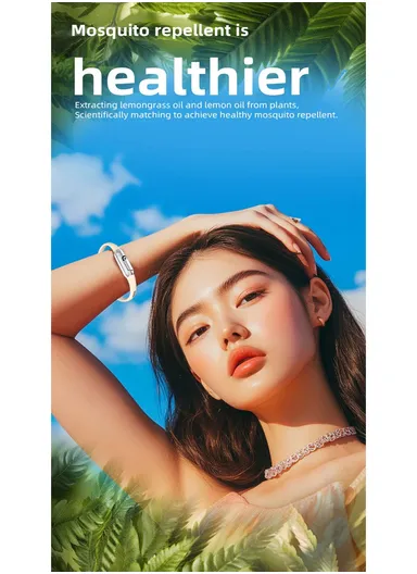 Essential Oil Mosquito Repellent Bracelet Insect Protection Silicone Wristband F5 - Green