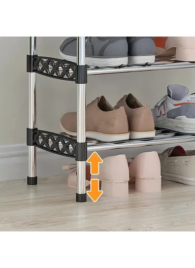  4-Tier Shoe Rack Organizer Home Entryway Space-Saving Shoes Storage Shelf