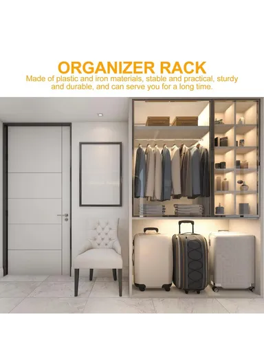 30cm Retractable Clothes Hanger Rod for Closet Wardrobe Heavy Duty Pull Out Hanging Rail - Silver