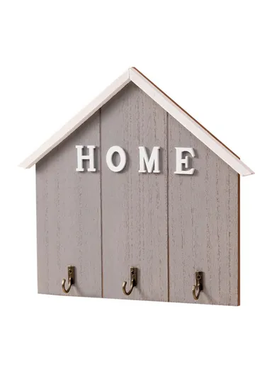 Nordic Style Wooden Wall Mount Key Hanging Hook Storage Rack Creative Entryway Organizer Home Decor - Dark Grey