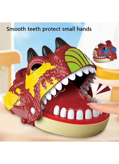 Dinosaur Teeth Biting Finger Prank Toy Parent-Child Interactive Table Game X023-54-1 - Random Color