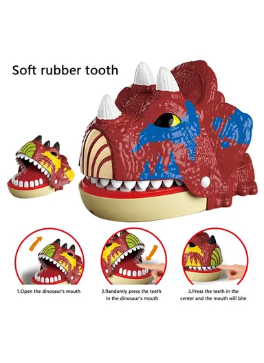 Dinosaur Teeth Biting Finger Prank Toy Parent-Child Interactive Table Game X023-54-1 - Random Color