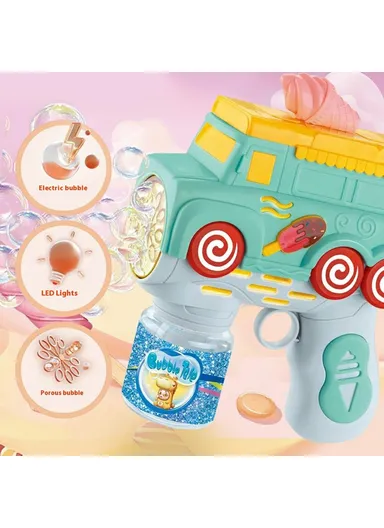 Bubble Machine Toy for Kids Ice Cream Truck Automatic Handheld Bubble Gun 333-38 - Purple