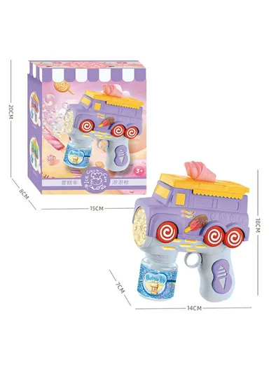 Bubble Machine Toy for Kids Ice Cream Truck Automatic Handheld Bubble Gun 333-38 - Purple
