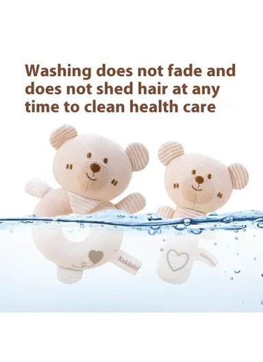 2Pcs Cartoon Animal Baby Rattle Teether Set Organic Cotton Infant Soothing Doll Shaker Toys - Rabbit