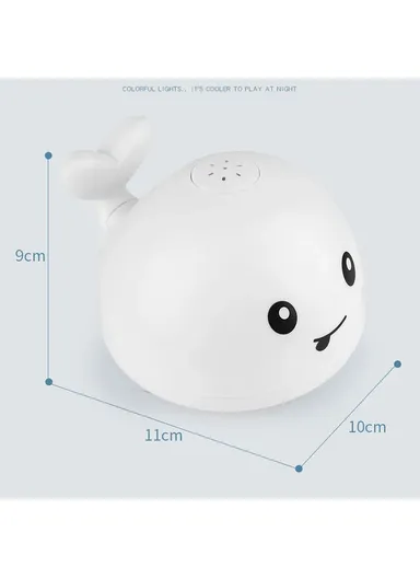 Electric Induction Children Spray Ball Water Light Music Baby Bath Toy - White Whale