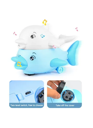 Electric Induction Children Spray Ball Water Light Music Baby Bath Toy - White Whale