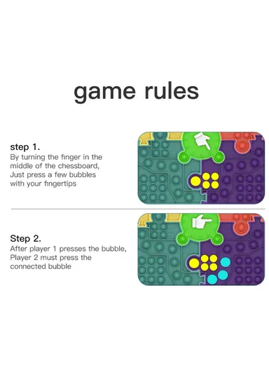 Pop it Game Chess Board Push Bubble Fidget Sensory Stress Relief Educational Toy - Colorful