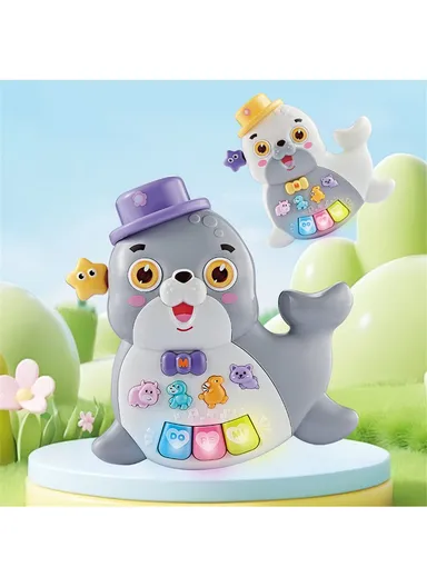 Children Early Education Electronic Keyboard Toy Baby Cartoon Animal Piano with Light Sound - Sea Lion