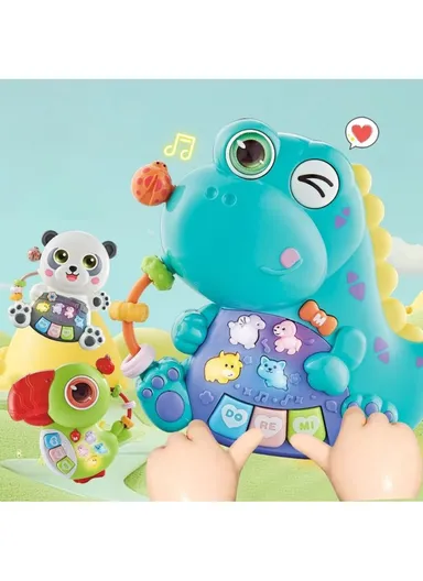 Children Early Education Electronic Keyboard Toy Baby Cartoon Animal Piano with Light Sound - Dinosaur