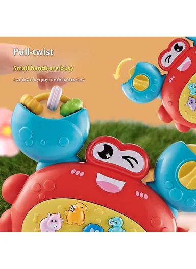 Children Early Education Electronic Keyboard Toy Baby Cartoon Animal Piano with Light Sound - Crab