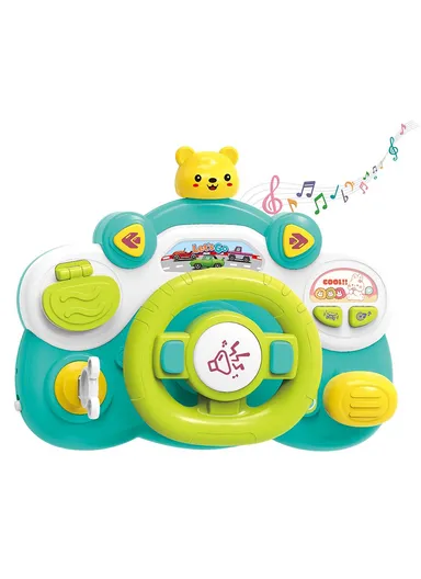 Simulate Driving Car Steering Wheel Toy with Music and Light Kids Early Educational Toy 899-180 - Bear